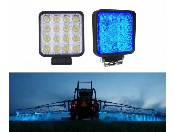 faro led 16led 48w luz azul
