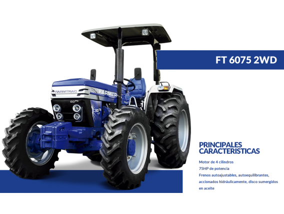 Tractor Tracción Doble, Farmtrac FT 6075 PRO 4WD  