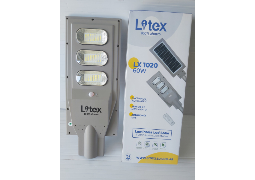 Luminaria Led Solar 60W Litex Lx1020 Agrofy