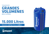 Tanque Plástico Rotopam 15.000 Litros de Polietileno Boca Lateral Nuevo