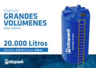 Tanque Plástico Rotopam 20.000 Litros de Polietileno Boca Lateral Nuevo