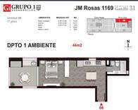 Departamento Monoambiente - Juan Manuel De Rosas 1100