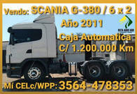 Scania G-38 / 6 X 2/ 2011 / Tractor Con Plato