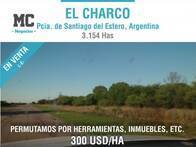 Vendo 3154 has en El Charco, Santiago del Estero