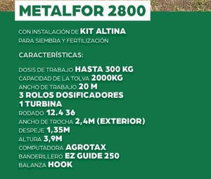 Abonadora Metalfor 2800 Con Kit Altina 2022