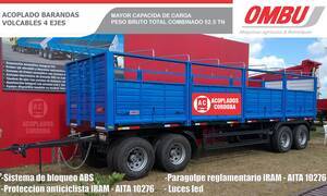 Acoplado Ombu 4 Ejes - Baranda Volcable- 52.5 Tn