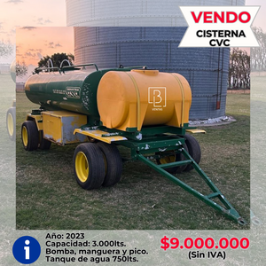 Cisterna Cvc De 3000 Litros Y 750 De Agua