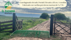 Guardaganado Elevado. Portátil, Sin Fosa. 