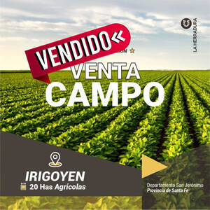 Irigoyen 20 Has Agrícolas. Campo En Venta