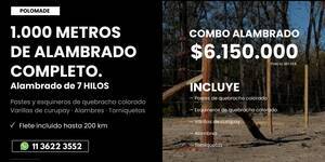 Oferta 1000 Mts Alambrado Reforzado