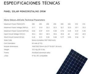 Paneles solares 295w y 360w