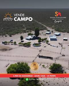 ¡SE VENDE! Excelente campo ganadero en Lihuel Calel, La Pampa.