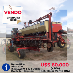 Sembradora Gherardi G300 Autotrailer.