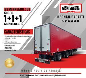 Semirremolque sider nuevo Montenegro  3 ejes 55,5 tn