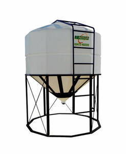 SILO PLASTICO FONDO CONICO - BASE METALICA