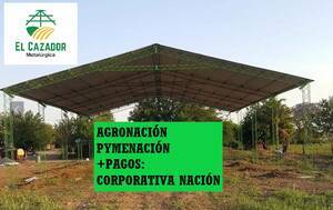 Tinglados a dos aguas de 10 m x 20 m x 4,5 m. CON IVA, FLETE E INSTALACIÓN