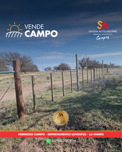 VENDE: ¡HERMOSO CAMPO EN LA PAMPA! IDEAL PARA ACTIVIDAD CINEGETICA.