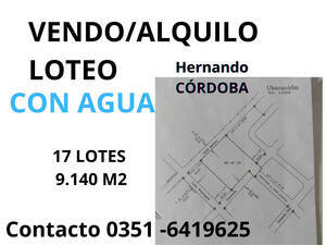 Vendo Loteo Con Agua En Hernando 17 Lotes